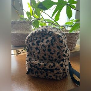Target Furry Leopard Print Backpack